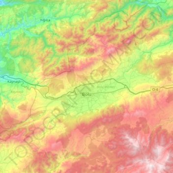 Bolu topographic map, elevation, terrain