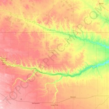 Keya Paha County topographic map, elevation, terrain