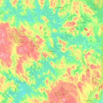 Ruovesi topographic map, elevation, terrain