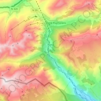 Porta topographic map, elevation, terrain