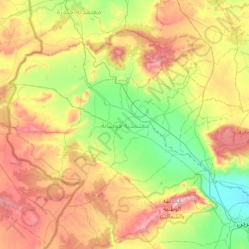 Foussana topographic map, elevation, terrain