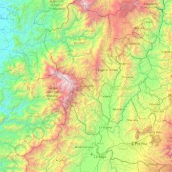 Risaralda topographic map, elevation, terrain