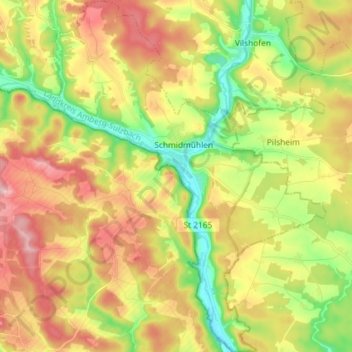 Schmidmühlen topographic map, elevation, terrain