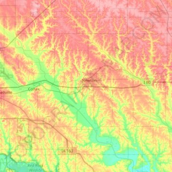 Jasper County topographic map, elevation, terrain
