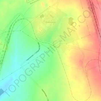 Алехино topographic map, elevation, terrain