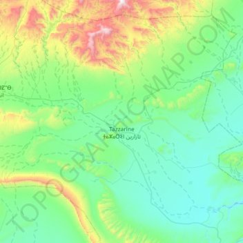 Tazzarine topographic map, elevation, terrain