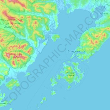 Амурский залив topographic map, elevation, terrain