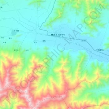 甘丹曲果镇 topographic map, elevation, terrain