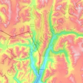 Stewart topographic map, elevation, terrain