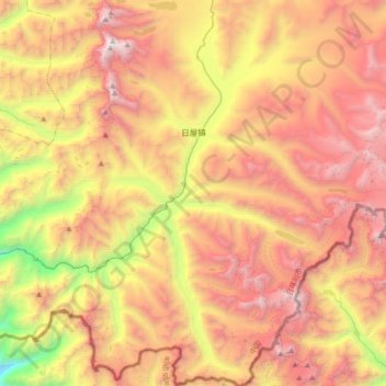 日屋镇 topographic map, elevation, terrain