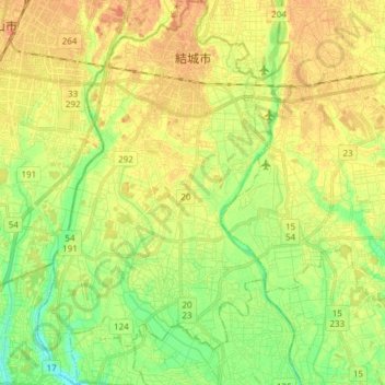 Yuki topographic map, elevation, terrain
