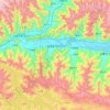 贡嘎县 topographic map, elevation, terrain
