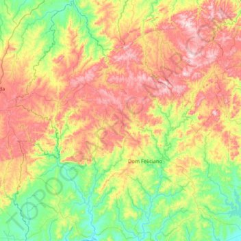 Dom Feliciano topographic map, elevation, terrain