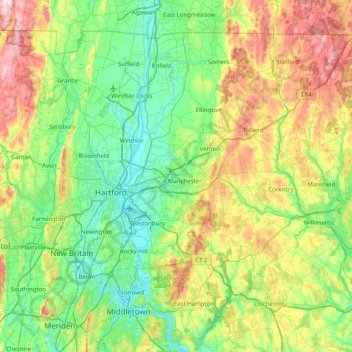 Capitol Planning Region topographic map, elevation, terrain