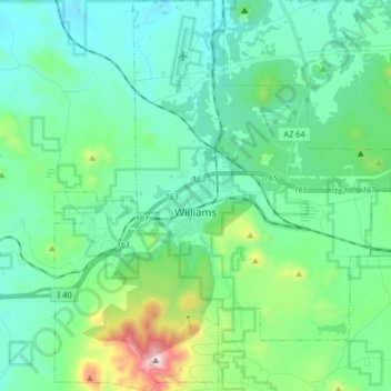 Williams topographic map, elevation, terrain