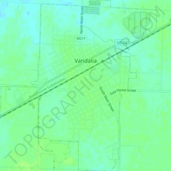 Vandalia topographic map, elevation, terrain