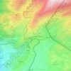 Katzrin topographic map, elevation, terrain