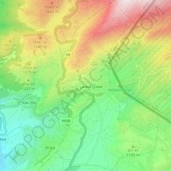 Majdal Shams topographic map, elevation, terrain