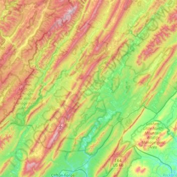 Bath County topographic map, elevation, terrain