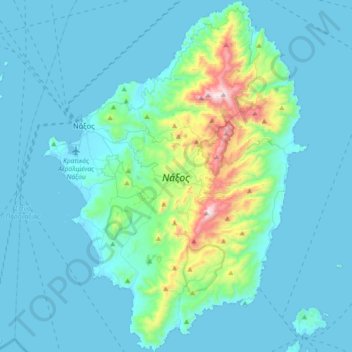 Naxos topographic map, elevation, terrain