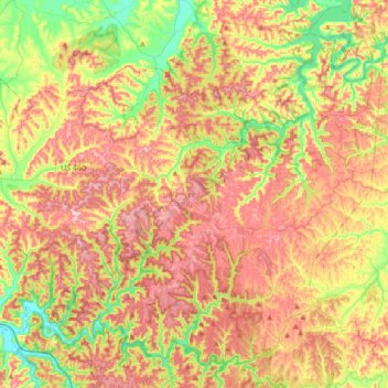 Menifee County topographic map, elevation, terrain
