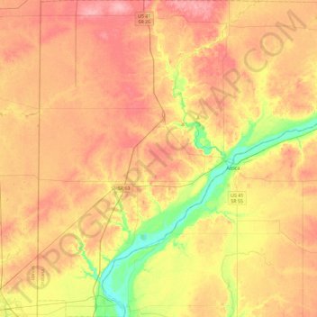 Warren County topographic map, elevation, terrain