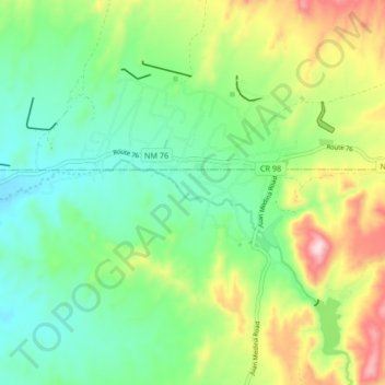 Chimayo topographic map, elevation, terrain