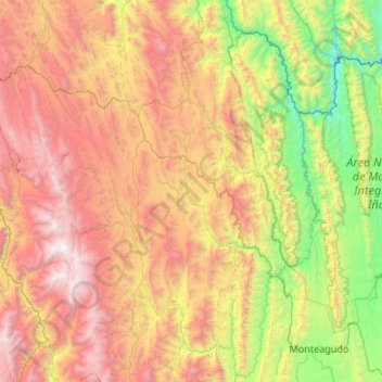 Provincia Tomina topographic map, elevation, terrain