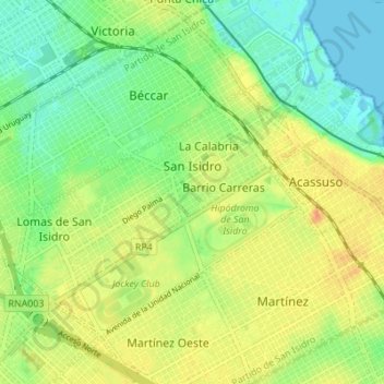 San Isidro topographic map, elevation, terrain