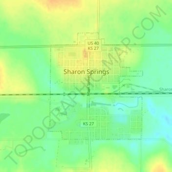 Sharon Springs topographic map, elevation, terrain
