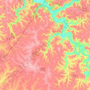 Henry County topographic map, elevation, terrain