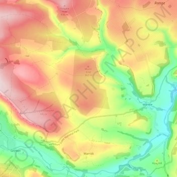 Marrick topographic map, elevation, terrain