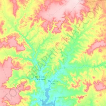 São Luís do Piauí topographic map, elevation, terrain