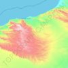 Qandala District topographic map, elevation, terrain