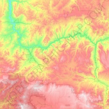 Wheeler County topographic map, elevation, terrain