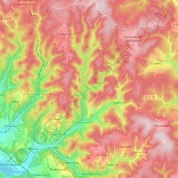 Schleusegrund topographic map, elevation, terrain