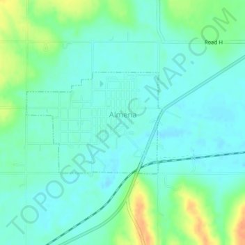 Almena topographic map, elevation, terrain