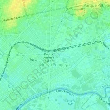 Nueva Pompeya topographic map, elevation, terrain