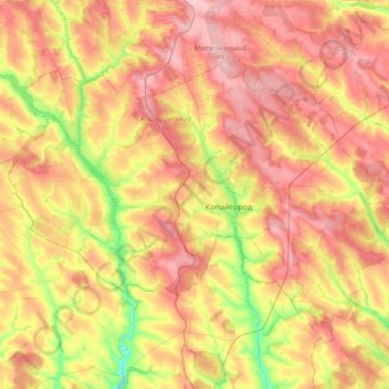 Kopaihorod Settlement Hromada topographic map, elevation, terrain