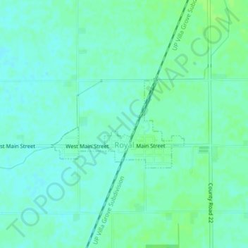 Royal topographic map, elevation, terrain