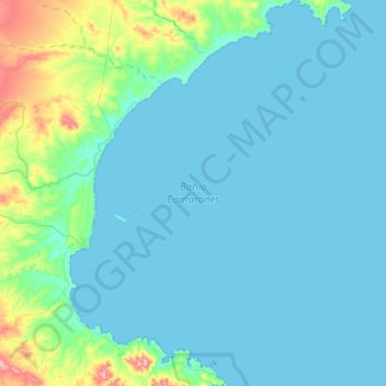 Bahia Camarones topographic map, elevation, terrain