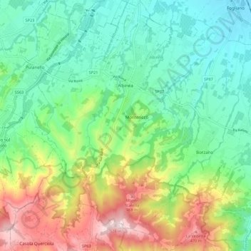 Albinea topographic map, elevation, terrain