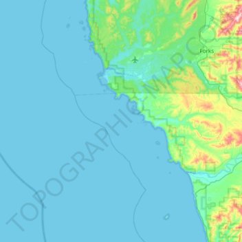 Quillayute Needles National Wildlife Refuge topographic map, elevation, terrain