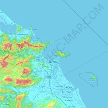 Đà Nẵng topographic map, elevation, terrain