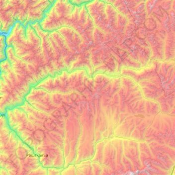 Ƣund topographic map, elevation, terrain