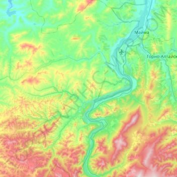 Айский сельсовет topographic map, elevation, terrain