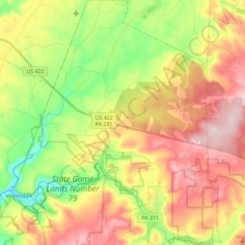 Blacklick Township topographic map, elevation, terrain