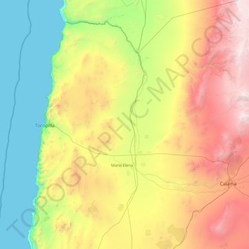 Provincia de Tocopilla topographic map, elevation, terrain