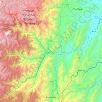 Rioblanco topographic map, elevation, terrain
