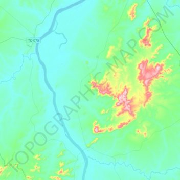 Ipueiras topographic map, elevation, terrain